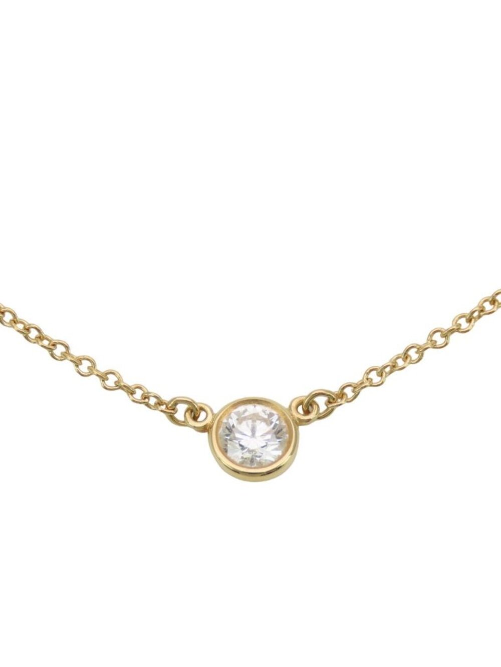 Tiffany & Co Necklace by the Yard 18 Diamond 2.0 Gold 1 PD Simple Female